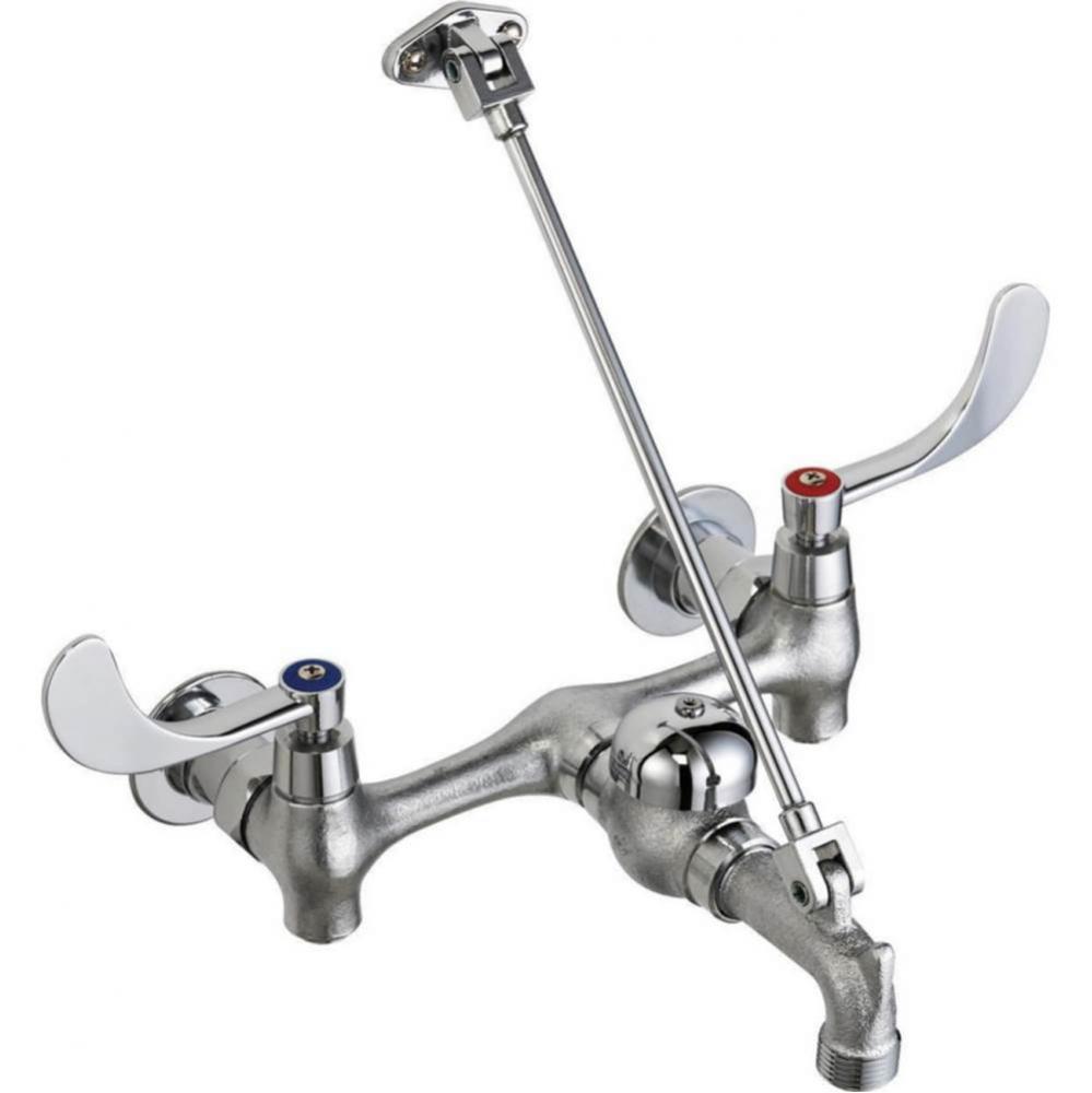 Commercial 28C / T9: Wall Mount Service Sink Faucet with Lever Handles &amp; Adj Centers