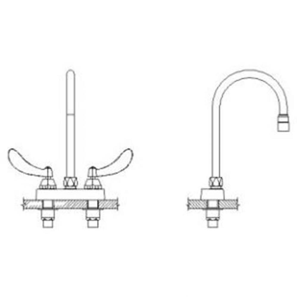 Commercial 27C4 / 27C5 / 27C6: Two Handle 4&apos;&apos; Deck Mount Faucet