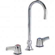 Delta Commercial 23C673 - Commercial 23C6: Two Handle Widespread Bathroom Faucet with Gooseneck Spout - Less Pop-Up