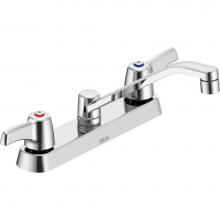 Delta Commercial 26C3133 - Commercial 26C3: Two Handle 8'' Cast Deck Mount Faucet