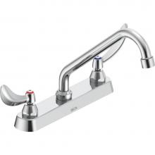 Delta Commercial 26C3224 - Commercial 26C3: Two Handle 8'' Cast Deck Mount Faucet