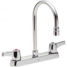 Delta Commercial 26C3923 - Commercial 26C3: Two Handle 8'' Cast Deck Mount Faucet