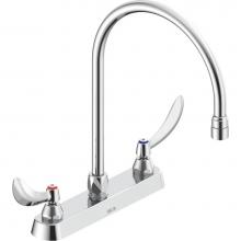 Delta Commercial 26C3924-R7 - Commercial 26C3: Two Handle 8'' Cast Deck Mount Faucet