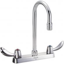 Delta Commercial 26C3932 - Commercial 26C3: Two Handle 8'' Cast Deck Mount Faucet