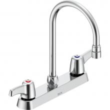 Delta Commercial 26C3933-LS - Commercial 26C3: Two Handle 8'' Cast Deck Mount Faucet with Limited Swing Spout