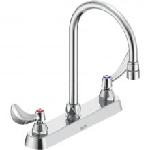 Delta Commercial 26C3934 - Commercial 26C3: Two Handle 8'' Cast Deck Mount Faucet