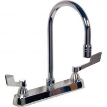 Delta Commercial 26C3935 - Commercial 26C3: Two Handle 8'' Cast Deck Mount Faucet