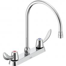 Delta Commercial 26C3942-R7 - Commercial 26C3: Two Handle 8'' Cast Deck Mount Faucet