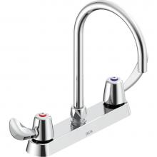 Delta Commercial 26C3972 - Commercial 26C3: Two Handle 8'' Cast Deck Mount Faucet