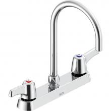 Delta Commercial 26C3973 - Commercial 26C3: Two Handle 8'' Cast Deck Mount Faucet