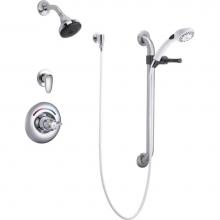 Delta Commercial T13H333 - Commercial T13H: Universal Dual Shower Trim, Diverter, Hand Shower, and Grab Bar