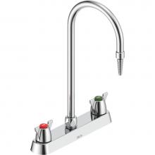 Delta Commercial W6740 - Commercial W67 Series Mixing Faucet: Two Handle 8'' Deck Mount Laboratory Mixing Faucet