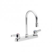 Delta Commercial 26C3933 - Commercial 26C3: Two Handle 8'' Cast Deck Mount Faucet