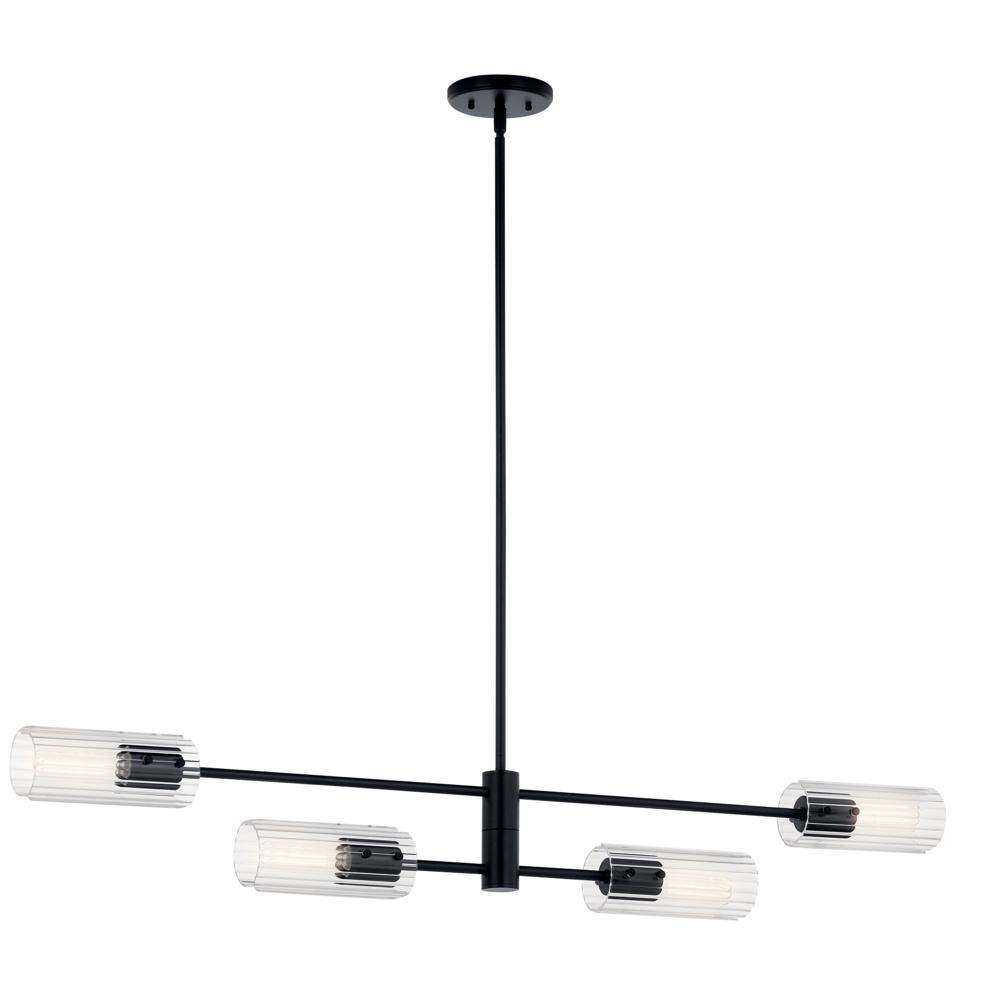 Velestino 47.50&#34; 4-Light Linear Chandelier in Black