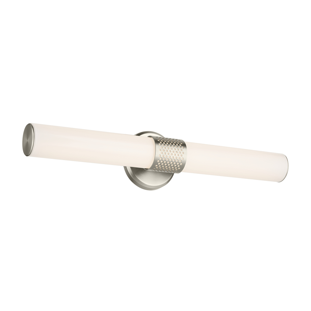 Sashi 24.25&#34; Bath Bar Medium LED with White Glass in Brushed Nickel