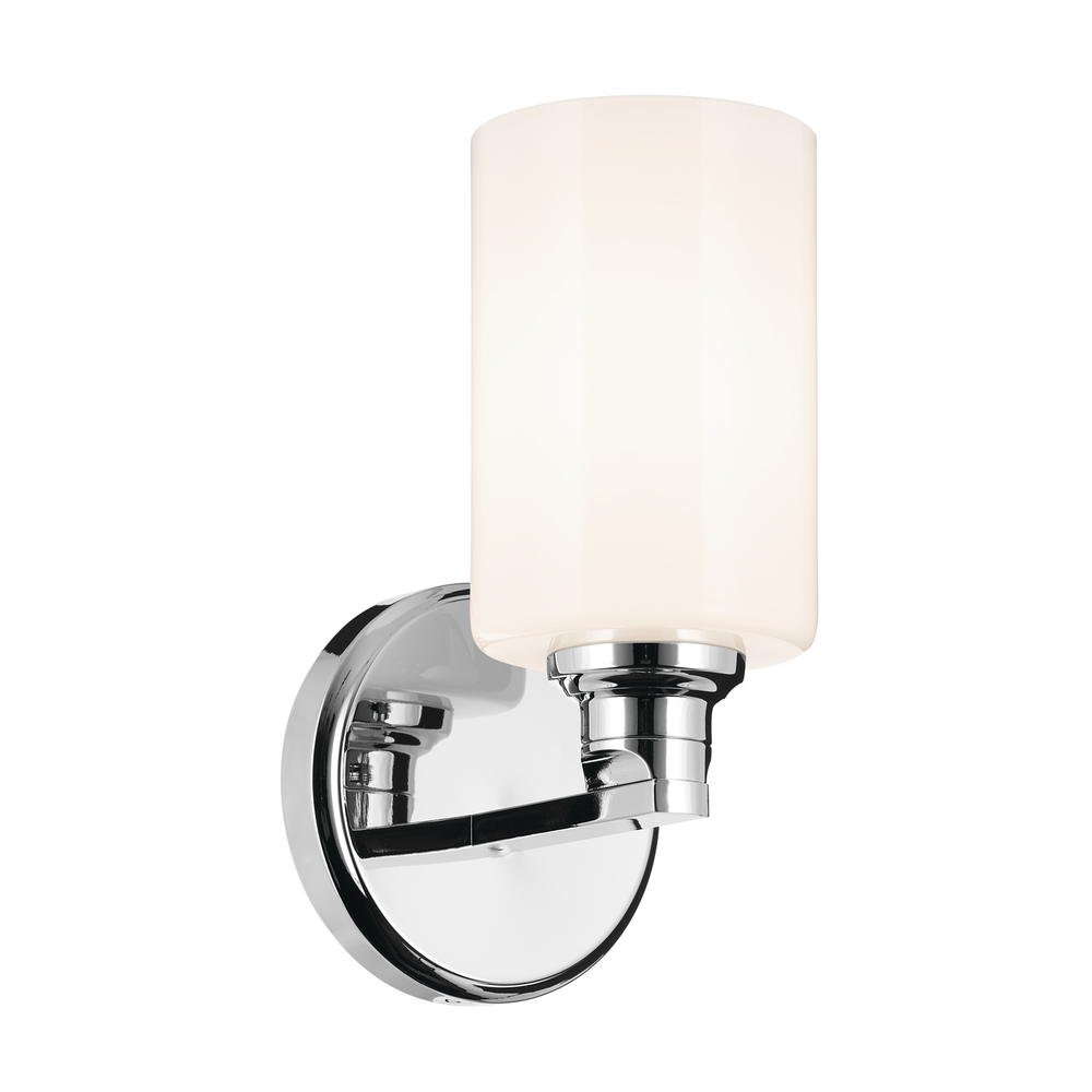 Gioe 9.5&#34; 1-Light Wall Sconce with Opal Glass in Chrome