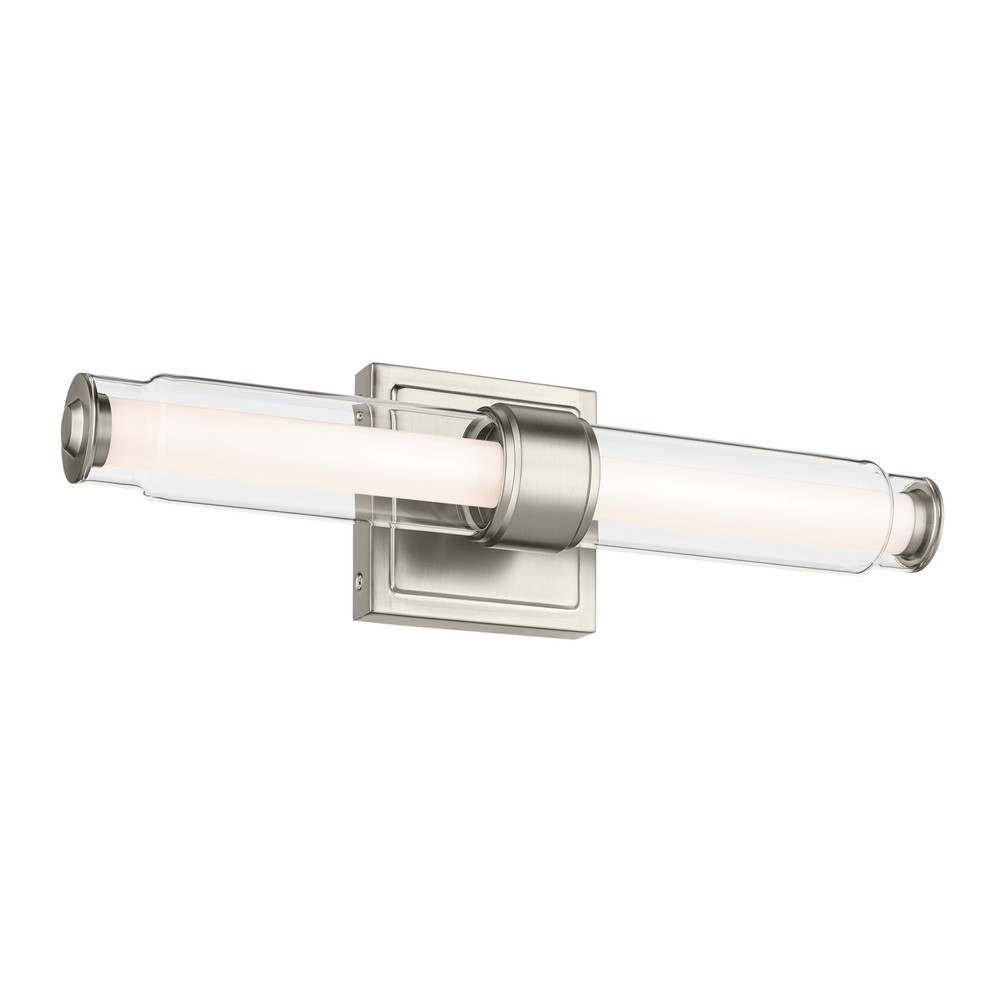 Laurene 18.5&#34; Linear Bath Bar Small LED with Clear Glass in Brushed Nickel