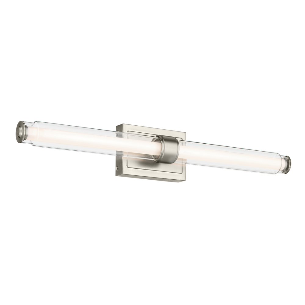 Laurene 31&#34; Linear Bath Bar Large LED with Clear Glass in Brushed Nickel