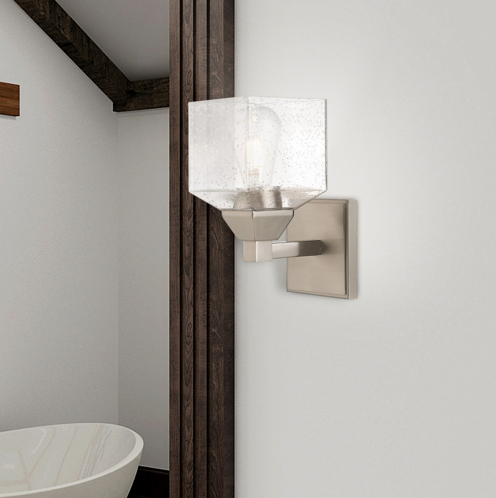 1 Lt Brushed Nickel Wall Sconce