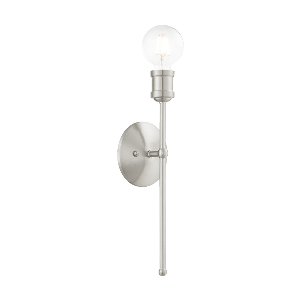 1 Lt Brushed Nickel Wall Sconce