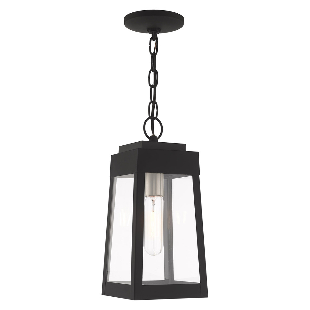 1 Lt Black Outdoor Pendant Lantern