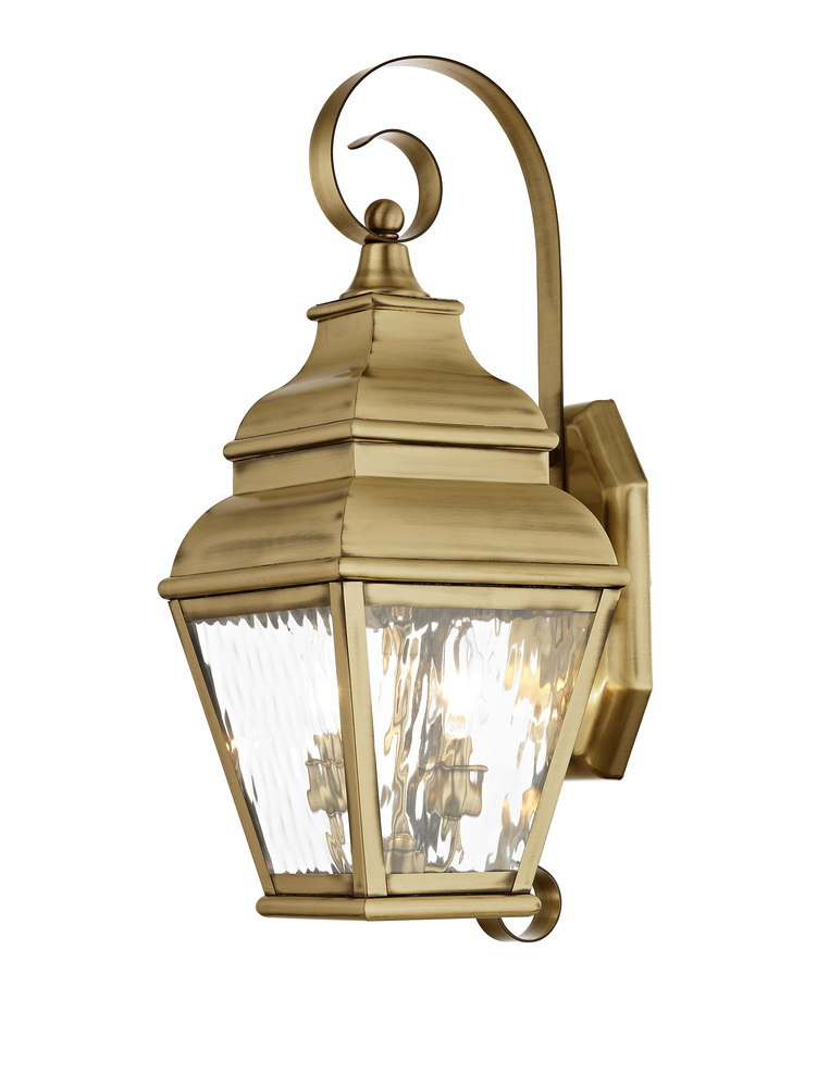 2 Light AB Outdoor Wall Lantern