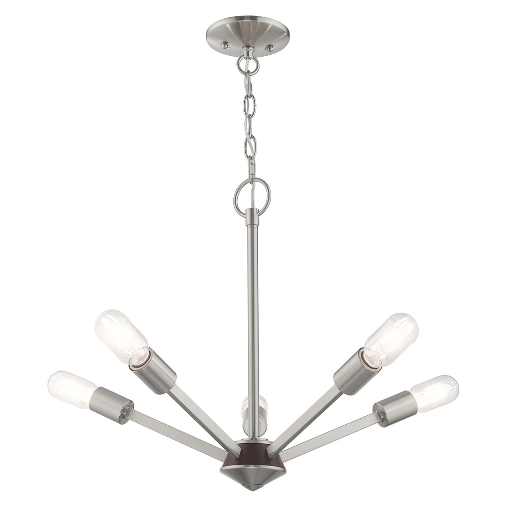 5 Lt Brushed Nickel Chandelier