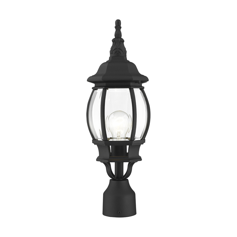 1 Lt Textured Black  Outdoor Post Top Lantern