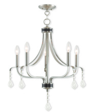 Livex Lighting 40785-91 - 5 Light Brushed Nickel Chandelier