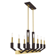 Livex Lighting 51168-12 - 10 Lt Satin Brass & Bronze Linear Chandelier