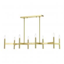 Livex Lighting 51178-12 - Satin Brass 8-Light Linear Chandelier