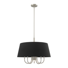 Livex Lighting 51356-91 - 6 Lt Brushed Nickel Pendant Chandelier