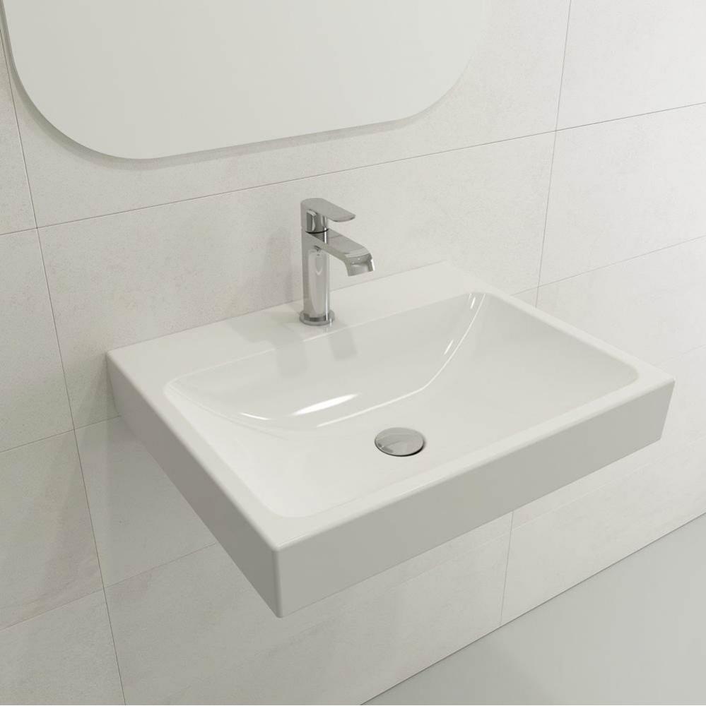 Scala Arch Wall-Mounted Sink Fireclay 23.75 in. 1-Hole in White