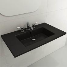 BOCCHI 1113-004-0126 - Ravenna Wall-Mounted Sink Fireclay 32.25 in. 1-Hole with Overflow in Matte Black