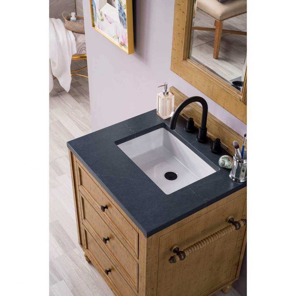 Copper Cove 26&apos;&apos; Single Vanity Cabinet, Driftwood Patina, w/ 3 CM Charcoal Soapstone Qua