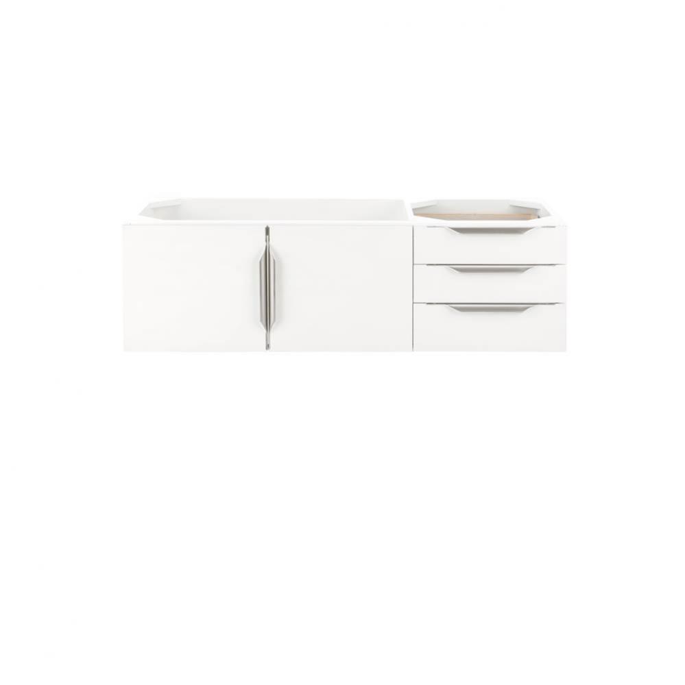 Columbia 48&apos;&apos; Single Wall Mount Vanity Cabinet, Glossy White, Brushed Nickel