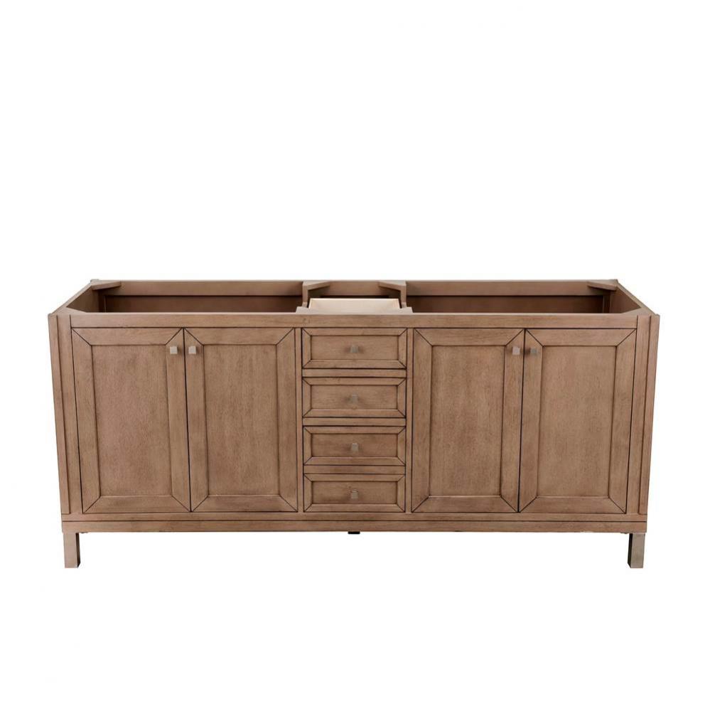 Chicago 72&apos;&apos; Double Vanity Cabinet, Whitewashed Walnut