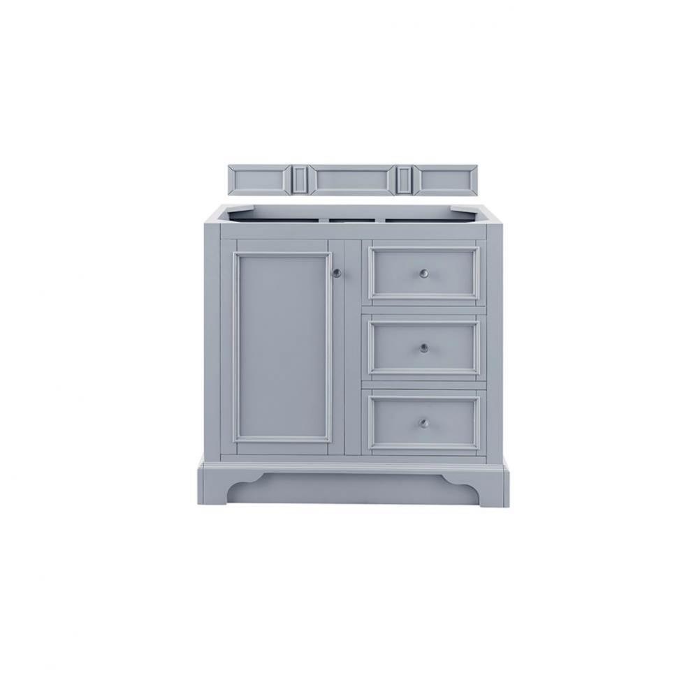 De Soto 36&apos;&apos; Single Vanity Cabinet, Silver Gray