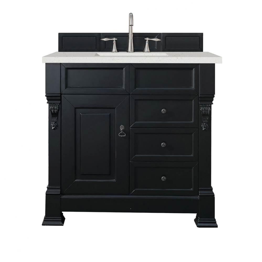 Brookfield 36&apos;&apos; Single Vanity, Antique Black w/ 3 CM Lime Delight Quartz Top