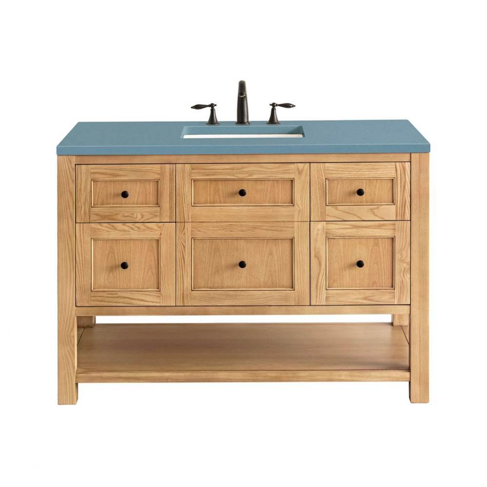 Breckenridge 48&apos;&apos; Single Vanity, Light Natural Oak w/ 3 CM Cala Blue Top