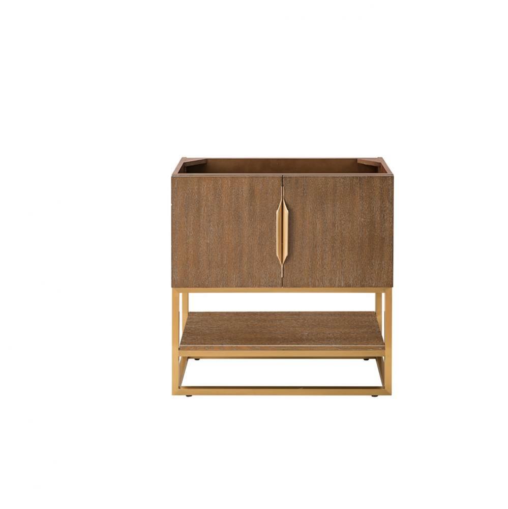 Columbia 31.5&apos;&apos; Single Vanity Cabinet, Latte Oak, Radiant Gold