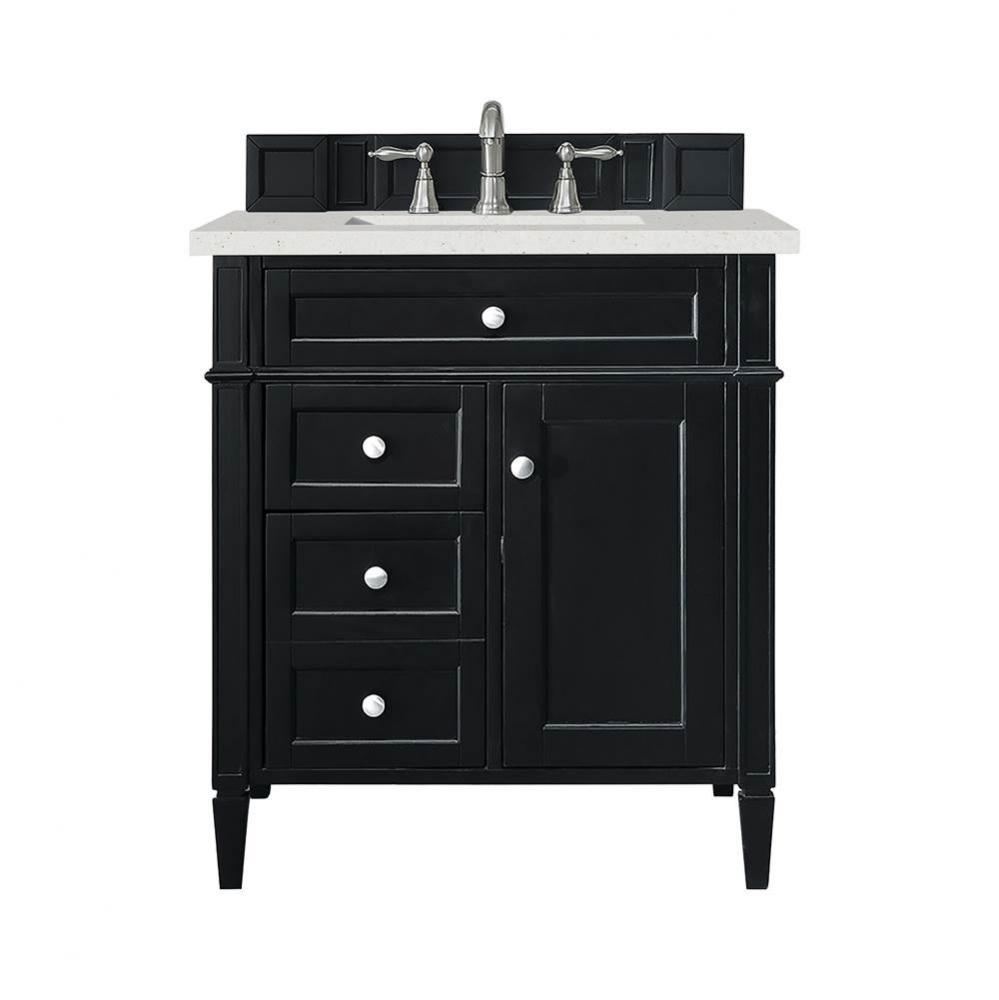 Brittany 30&apos;&apos; Single Vanity, Black Onyx, w/ 3 CM Lime Delight Quartz Top