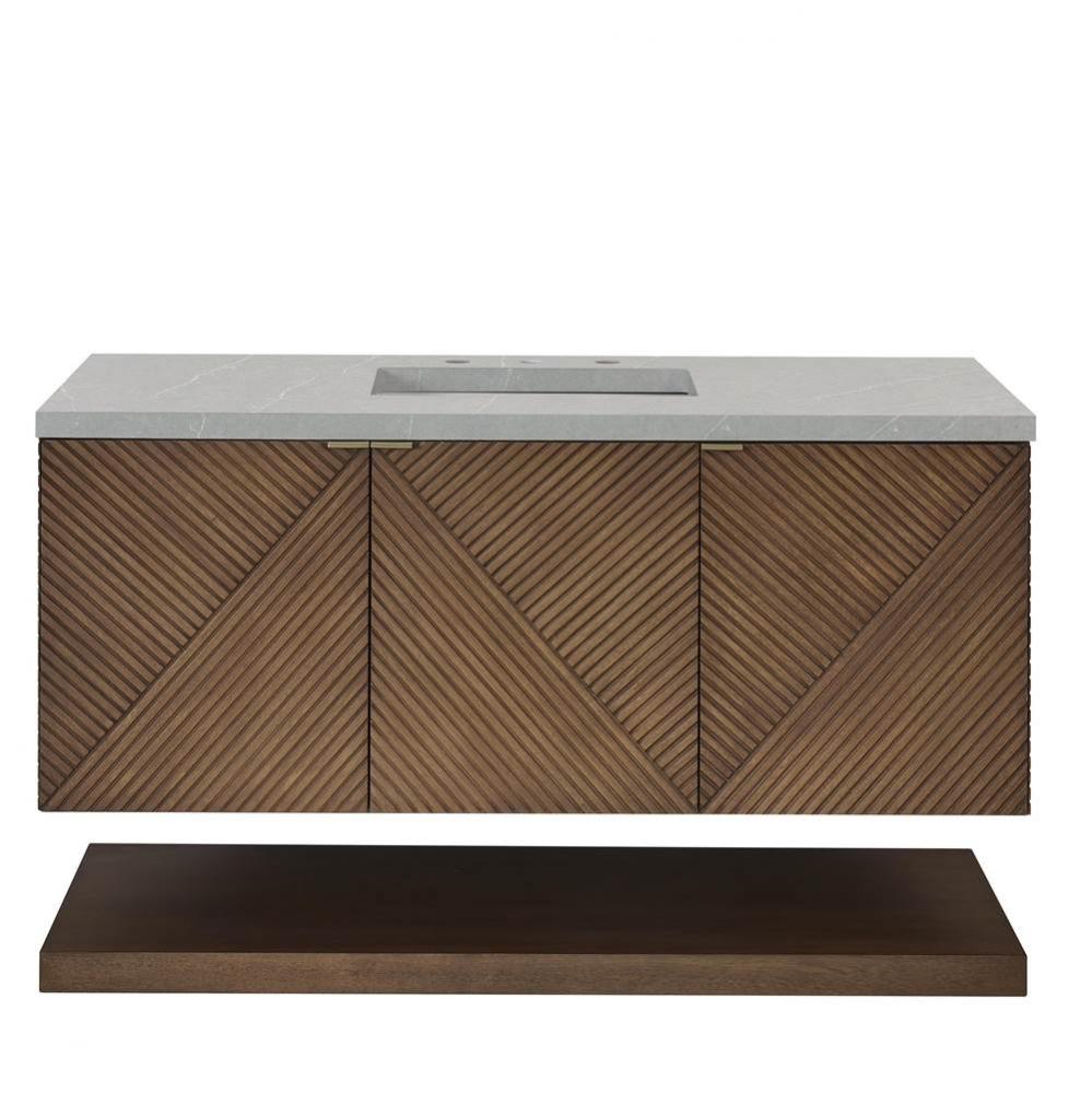 Marcello 48&apos;&apos; Single Vanity, Chestnut w/ 3 CM Eternal Serena Quartz Top