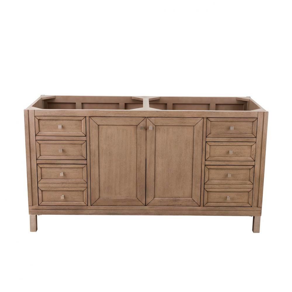 Chicago 60&apos;&apos; Double Vanity Cabinet, Whitewashed Walnut