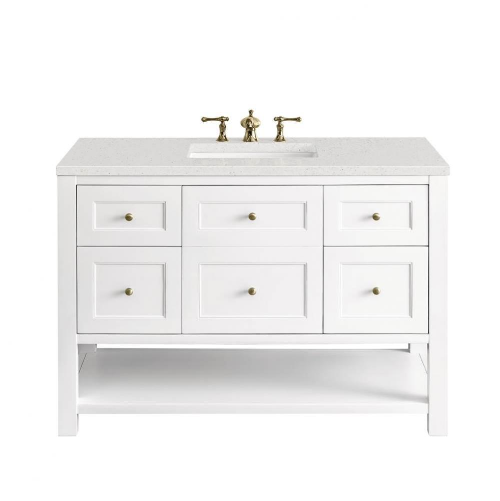 Breckenridge 48&apos;&apos; Single Vanity, Bright White w/ 3 CM Lime Delight Top