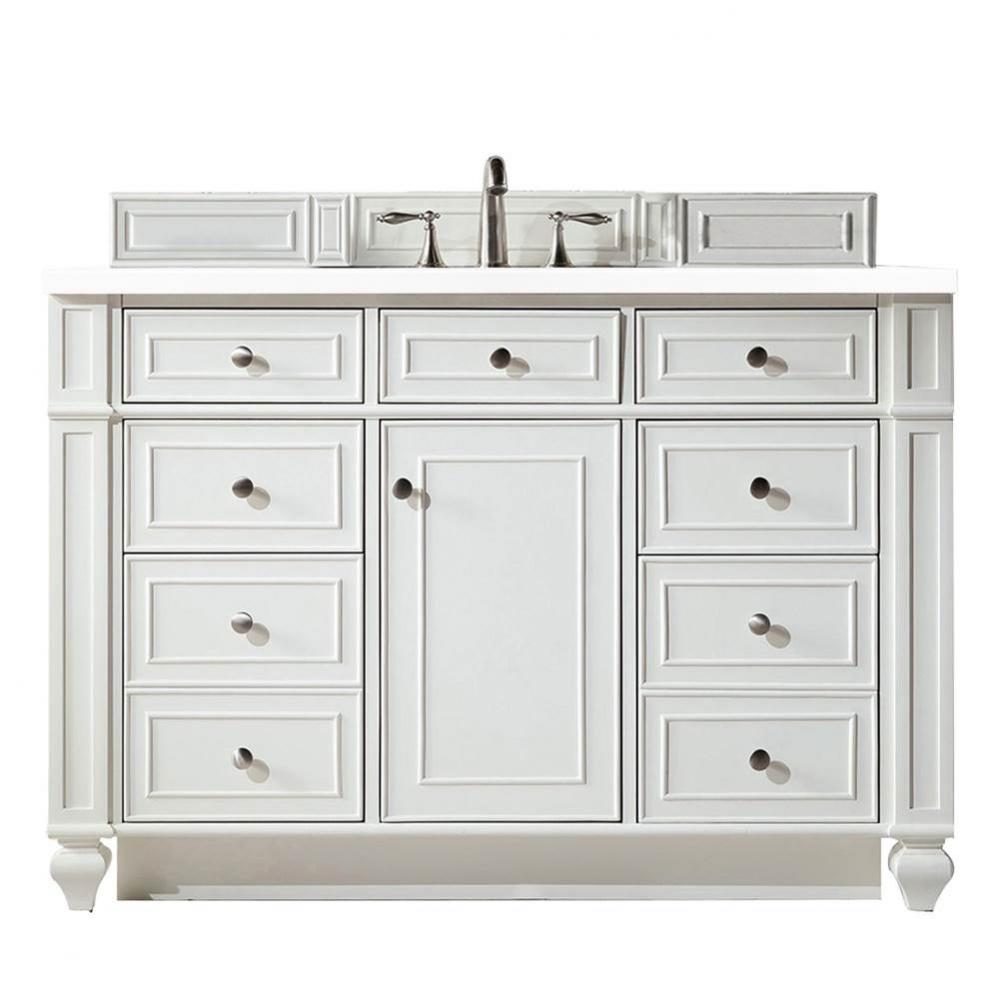 Bristol 48&apos;&apos; Single Vanity, Bright White, w/ 3 CM White Zeus Quartz Top