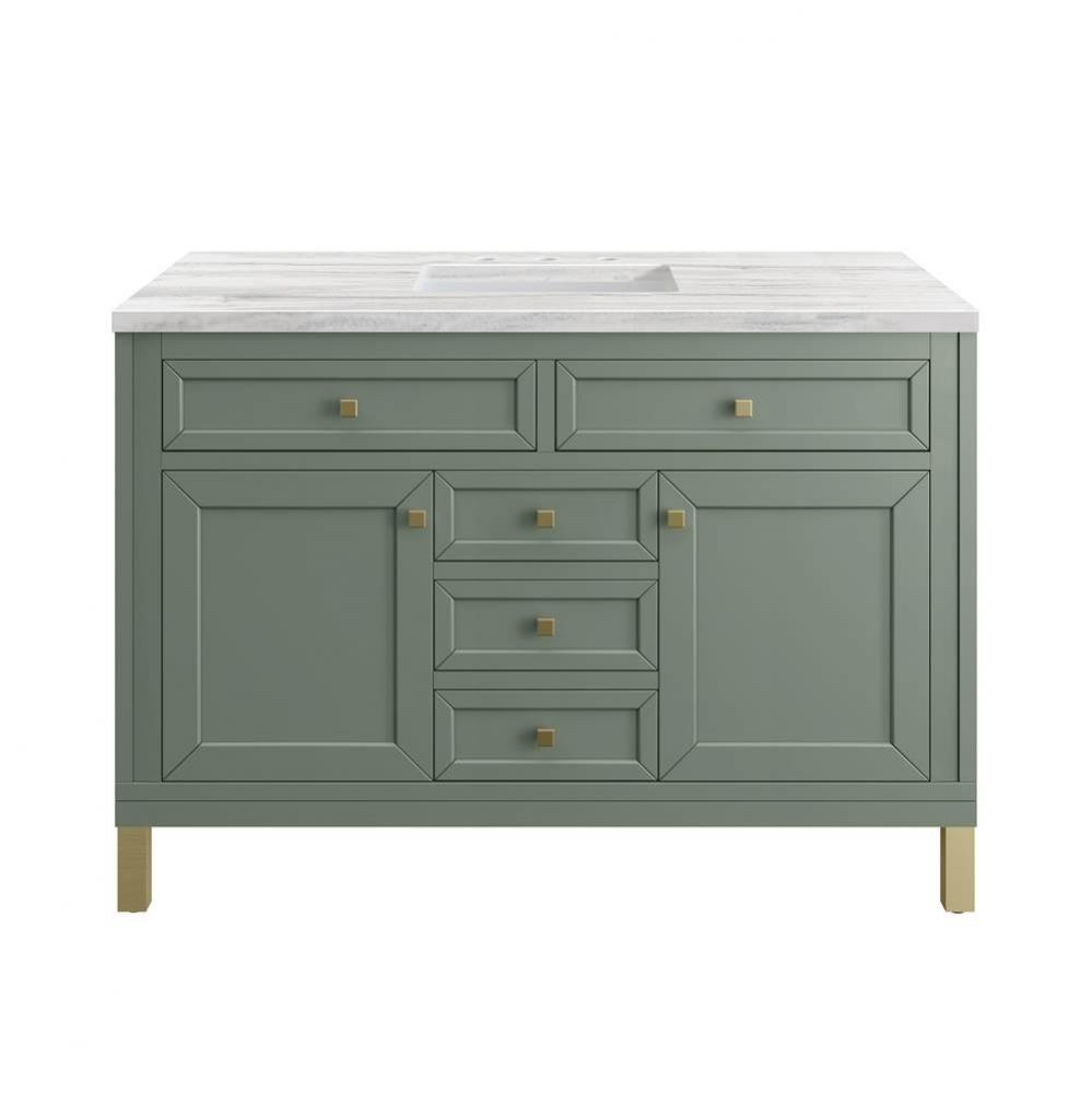 Chicago 48&apos;&apos; Single Vanity, Smokey Celadon w/ 3 CM Arctic Fall Top