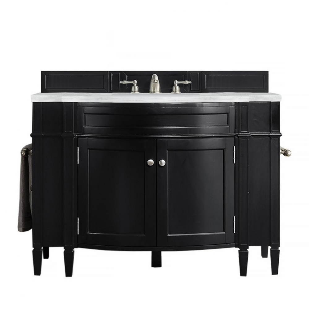 Brittany 46&apos;&apos; Single Vanity, Black Onyx w/ 3 CM Arctic Fall Solid Surface Top