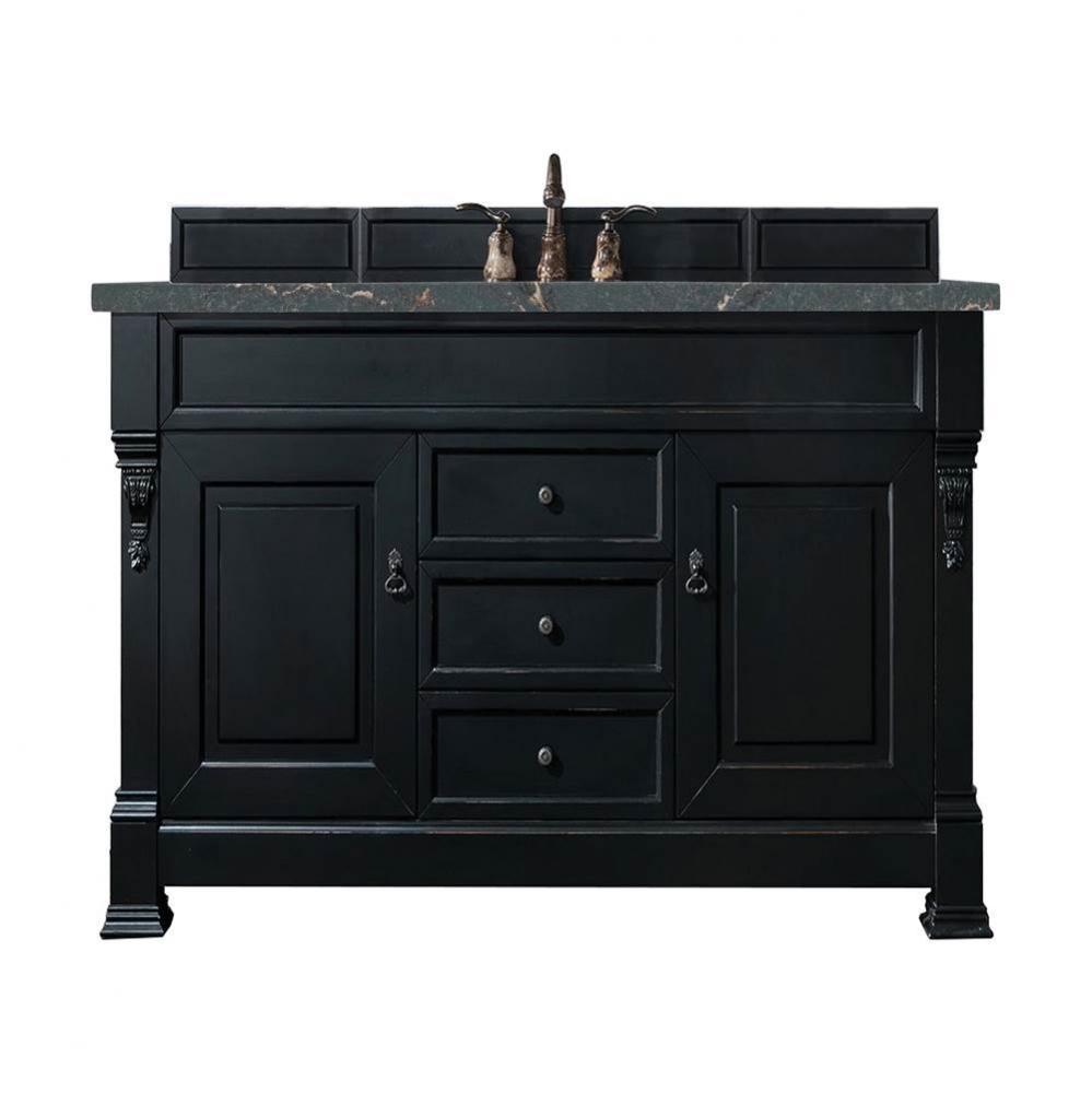 Brookfield 60&apos;&apos; Single Vanity, Antique Black w/ 3 CM Parisien Bleu Quartz Top