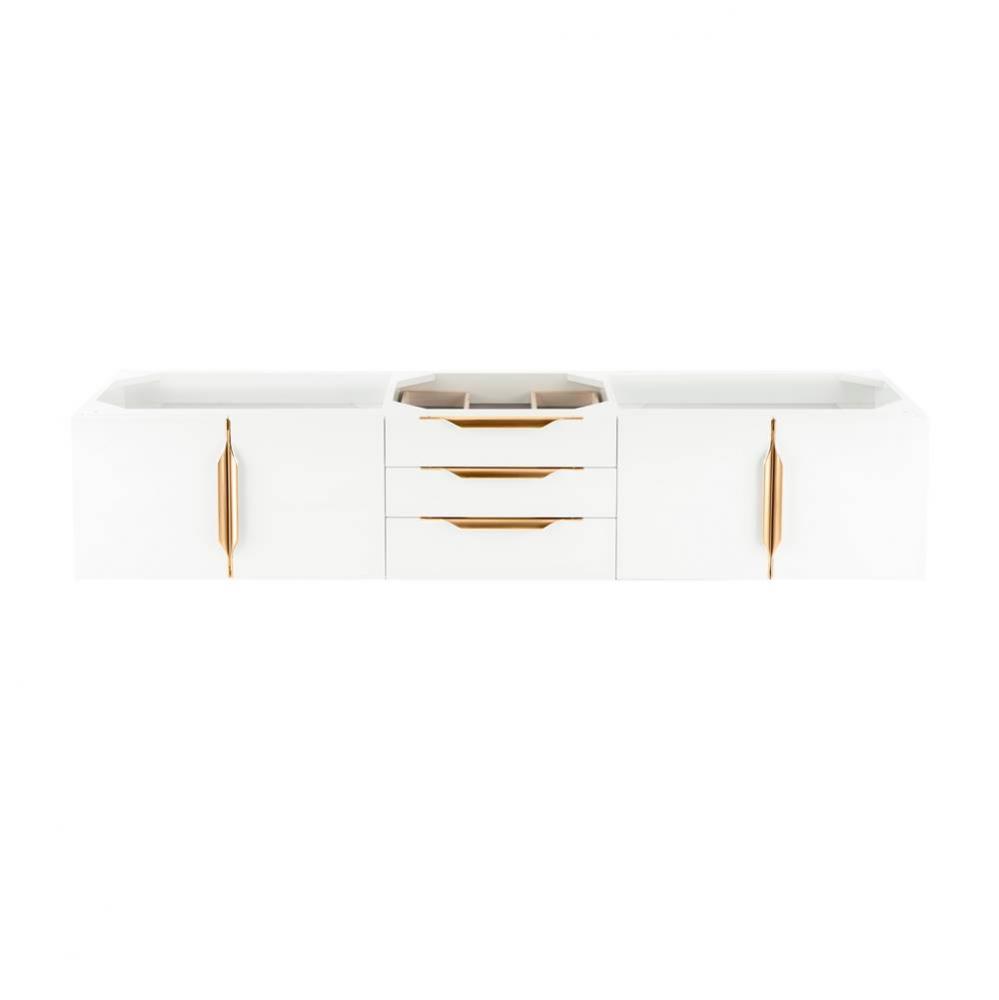 Columbia 72&apos;&apos; Single Wall Mount Vanity Cabinet, Glossy White, Radiant Gold